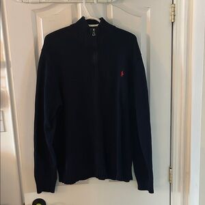Ralph Lauren Men's Dark Blue Quarter-Zip Sweater